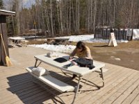 Vor dem Hostel in Jasper